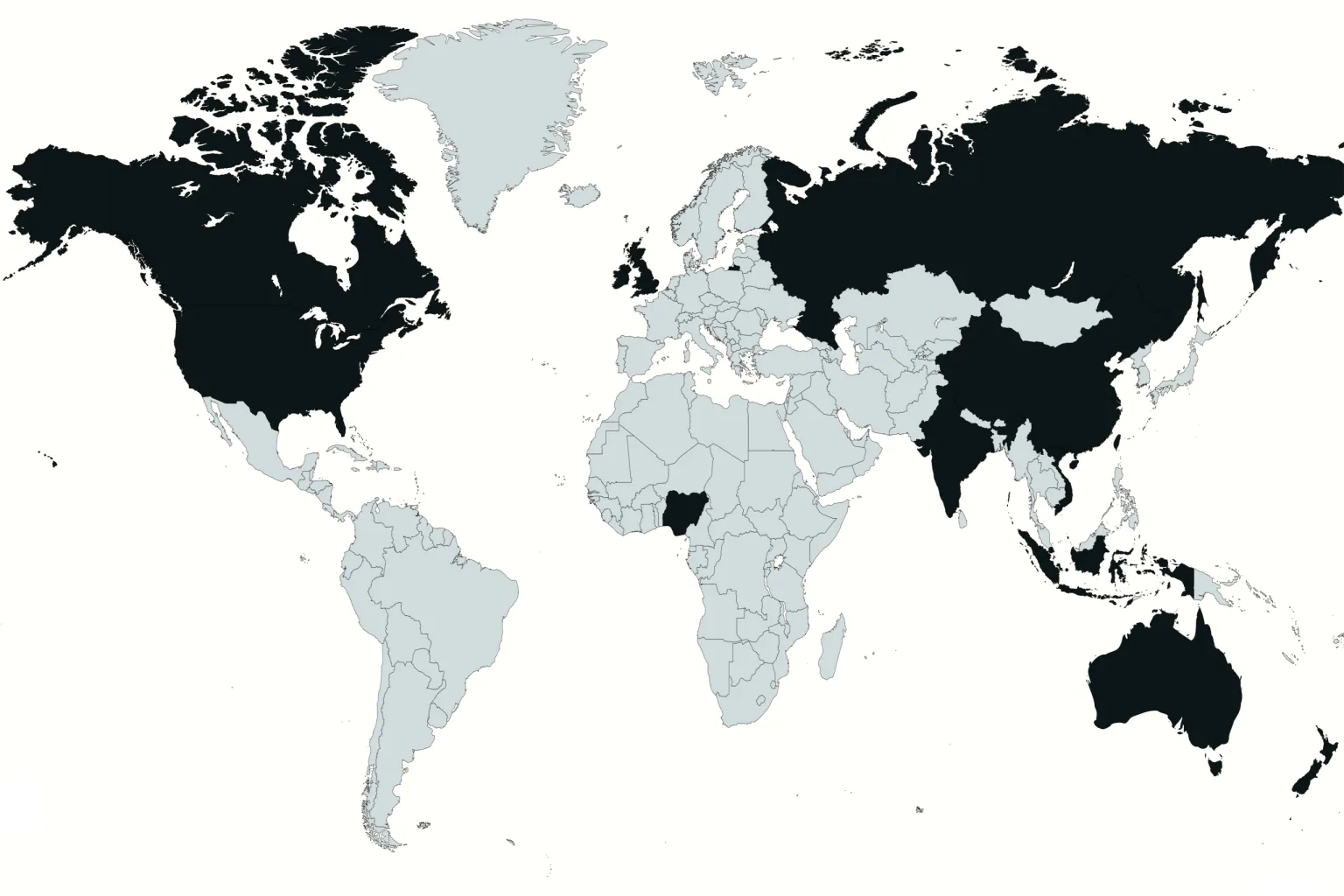 World map highlighting the markets Go Global Market operates in